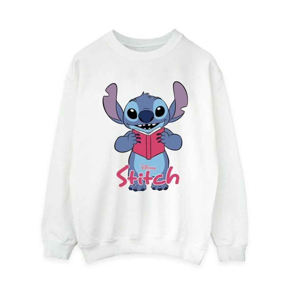 Lilo & Stitch Womens/Ladies Reading Standing Sweatshirt / White
